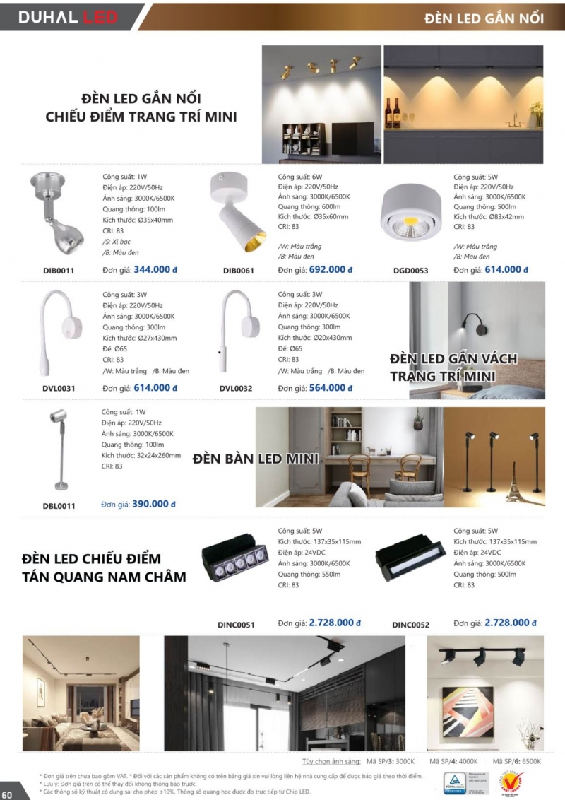Đèn rọi ray 1W DIB0011 Duhal