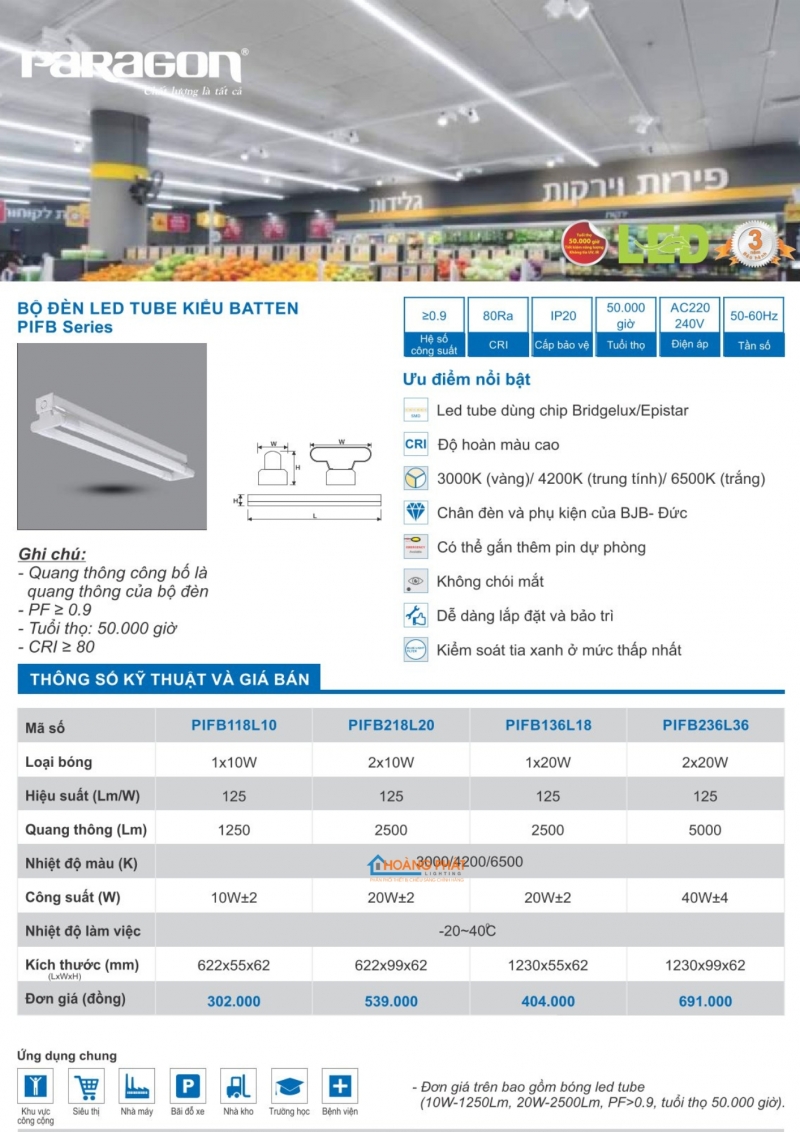 Catalogues đèn Paragon mới nhất 2025