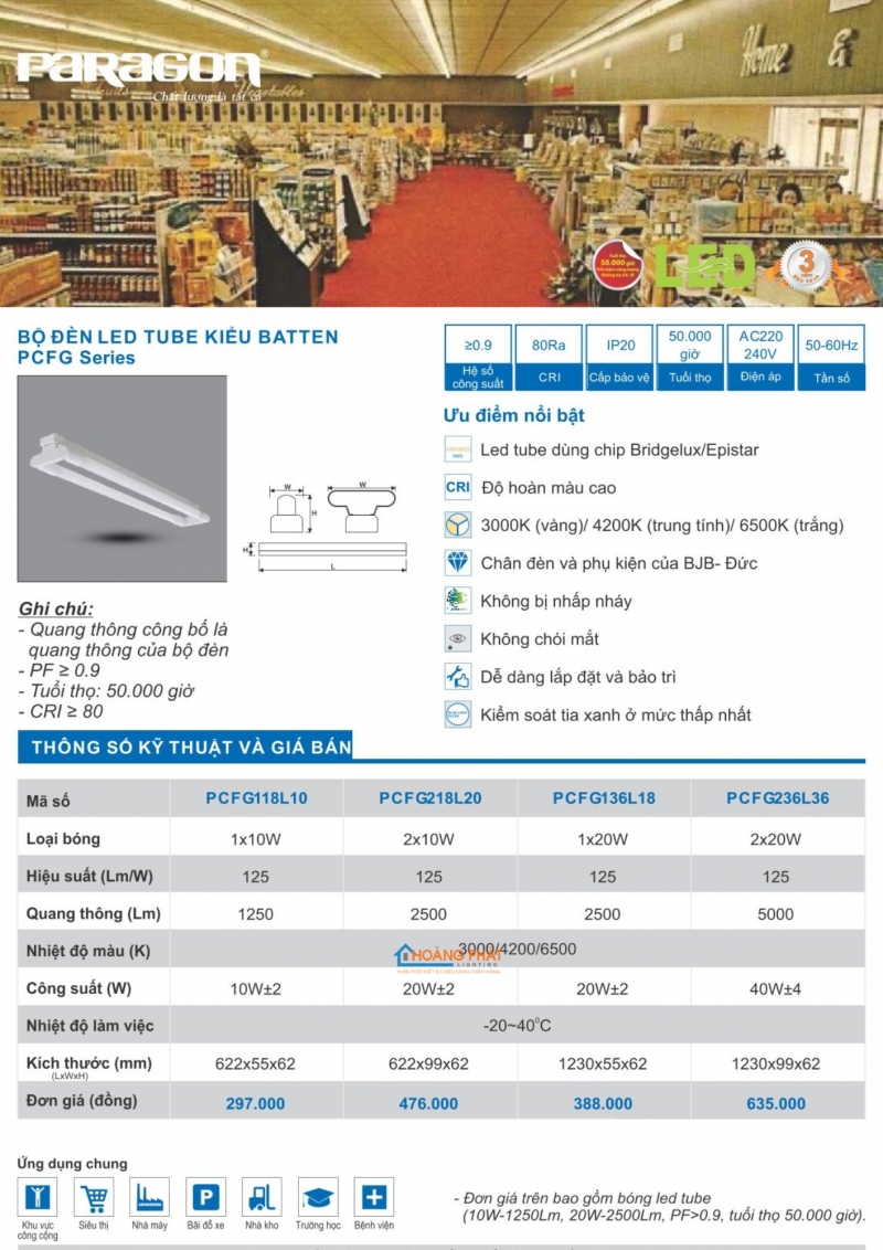 Catalogues đèn Paragon mới nhất 2025