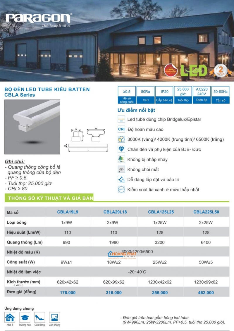 Catalogues đèn Paragon mới nhất 2025