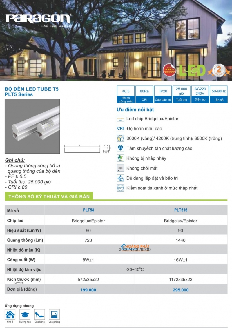 Catalogues đèn Paragon mới nhất 2025