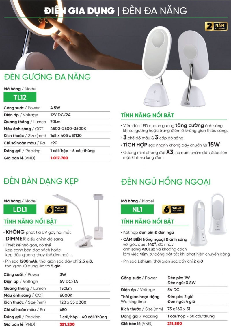 Đèn bàn học dạng kẹp Dimmer 3W LDL1 MPE