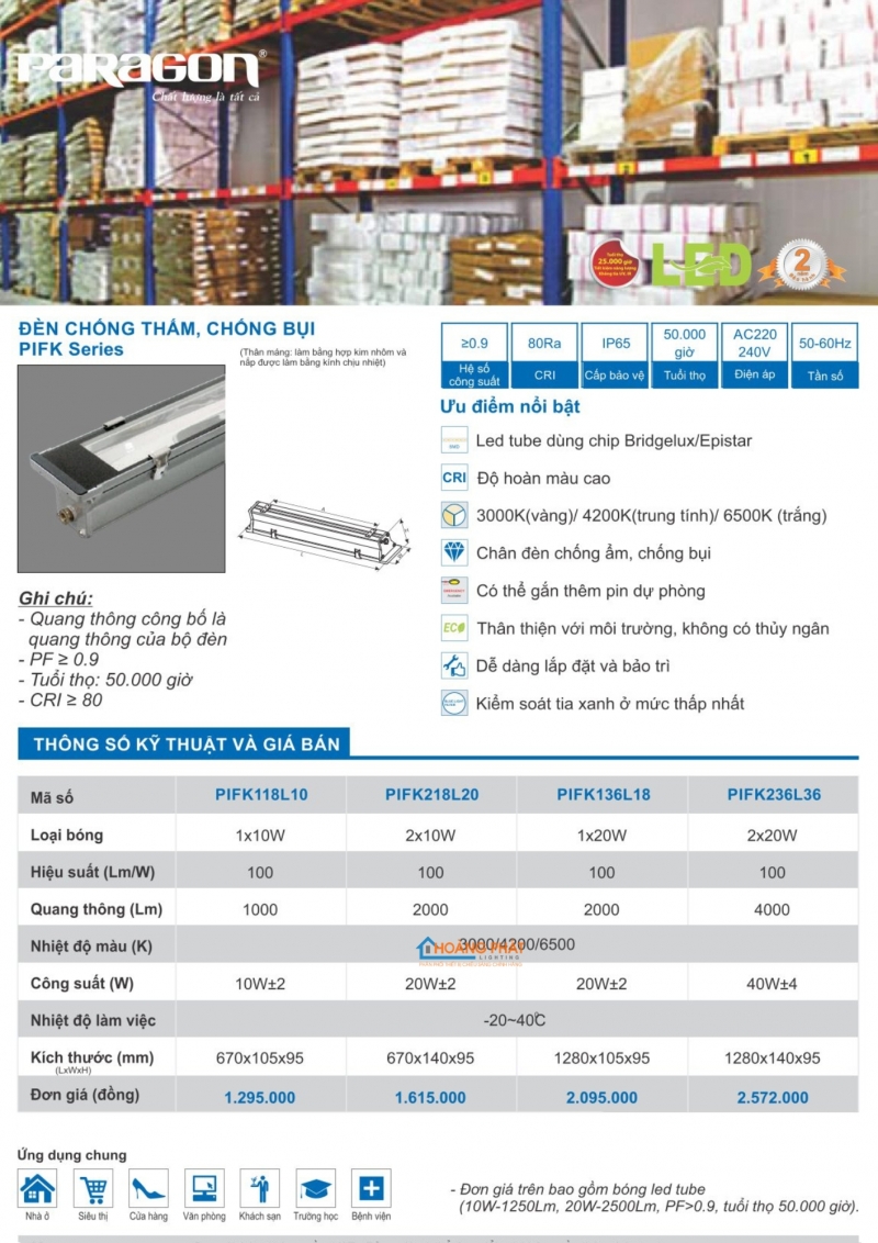 Catalogues đèn Paragon mới nhất 2025