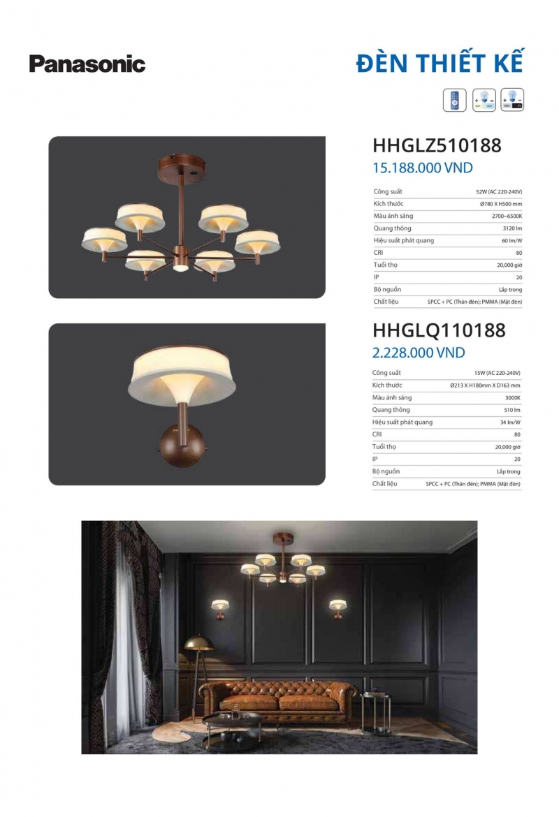 Đèn chùm trang trí 52W HHGLZ510188 Panasonic