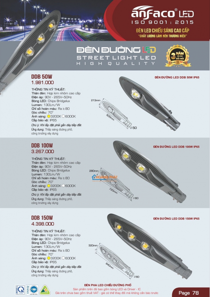 Catalogues đèn Anfaco mới nhất 2025