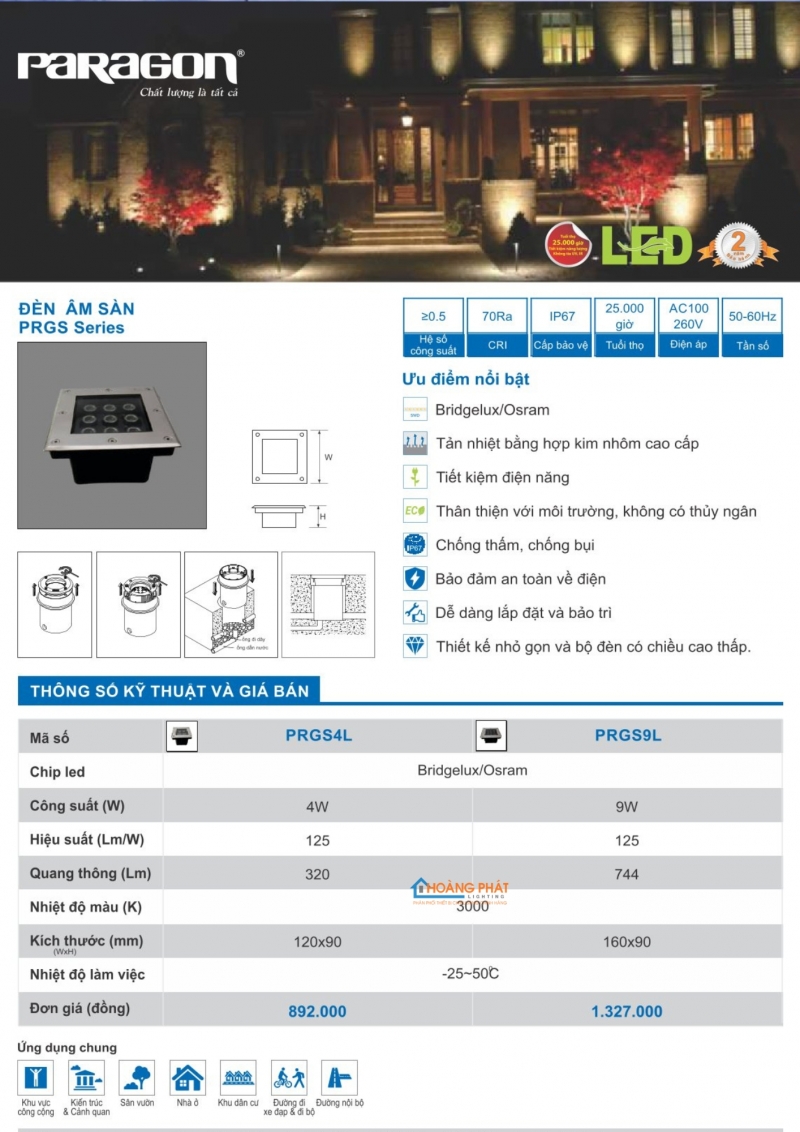 Catalogues đèn Paragon mới nhất 2025