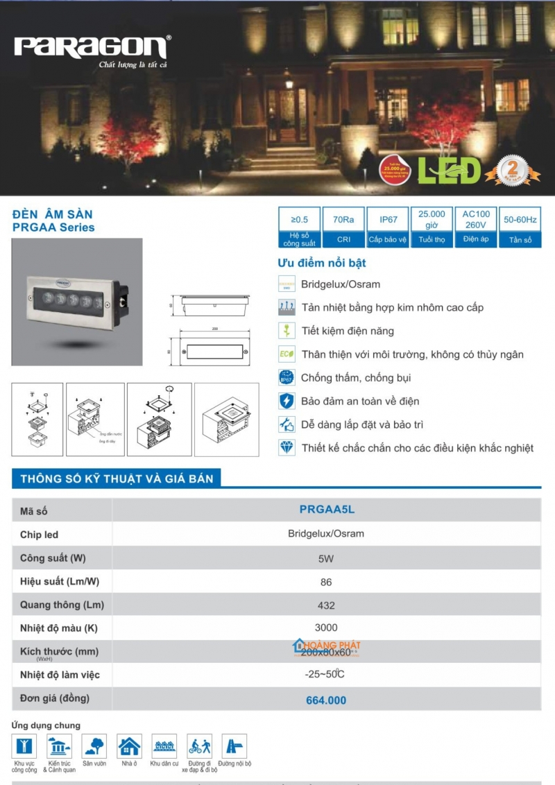 Catalogues đèn Paragon mới nhất 2025
