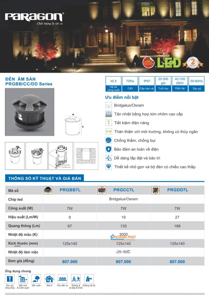 Catalogues đèn Paragon mới nhất 2025