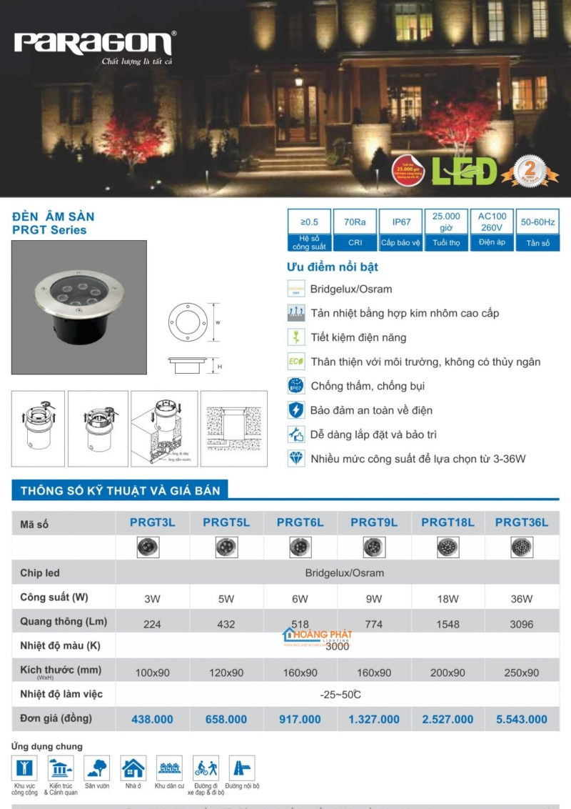 Catalogues đèn Paragon mới nhất 2025