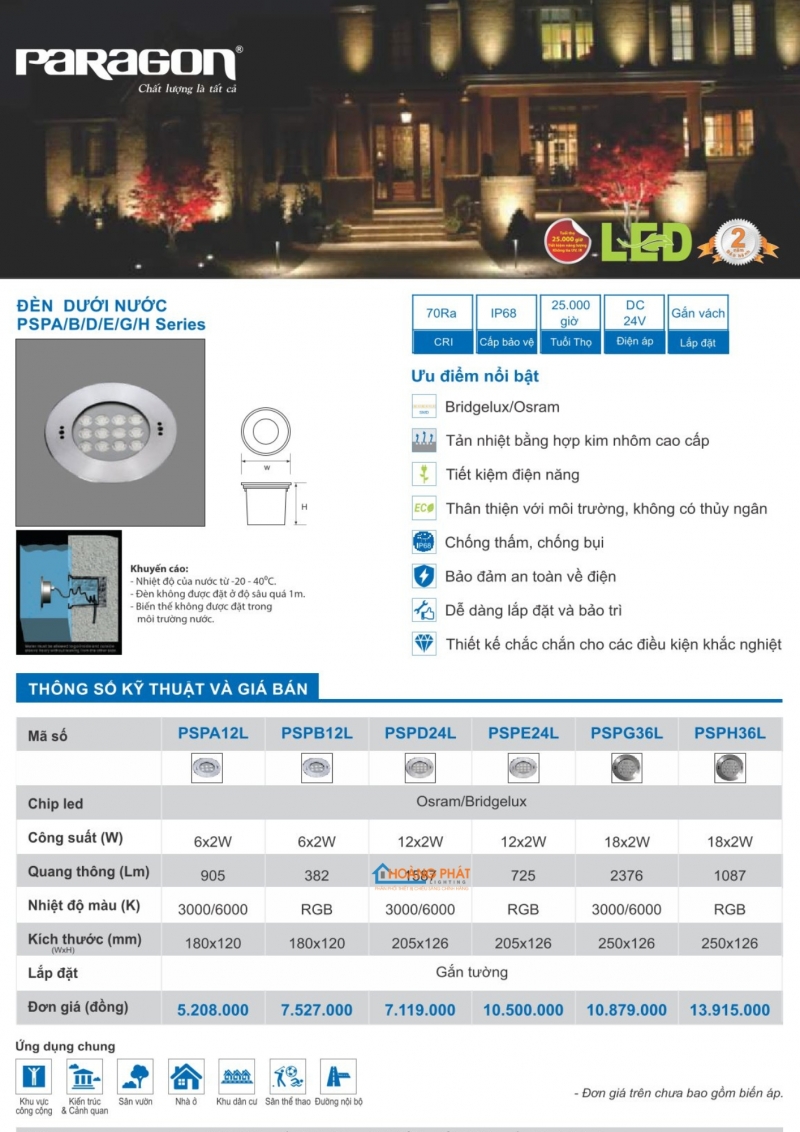 Catalogues đèn Paragon mới nhất 2025