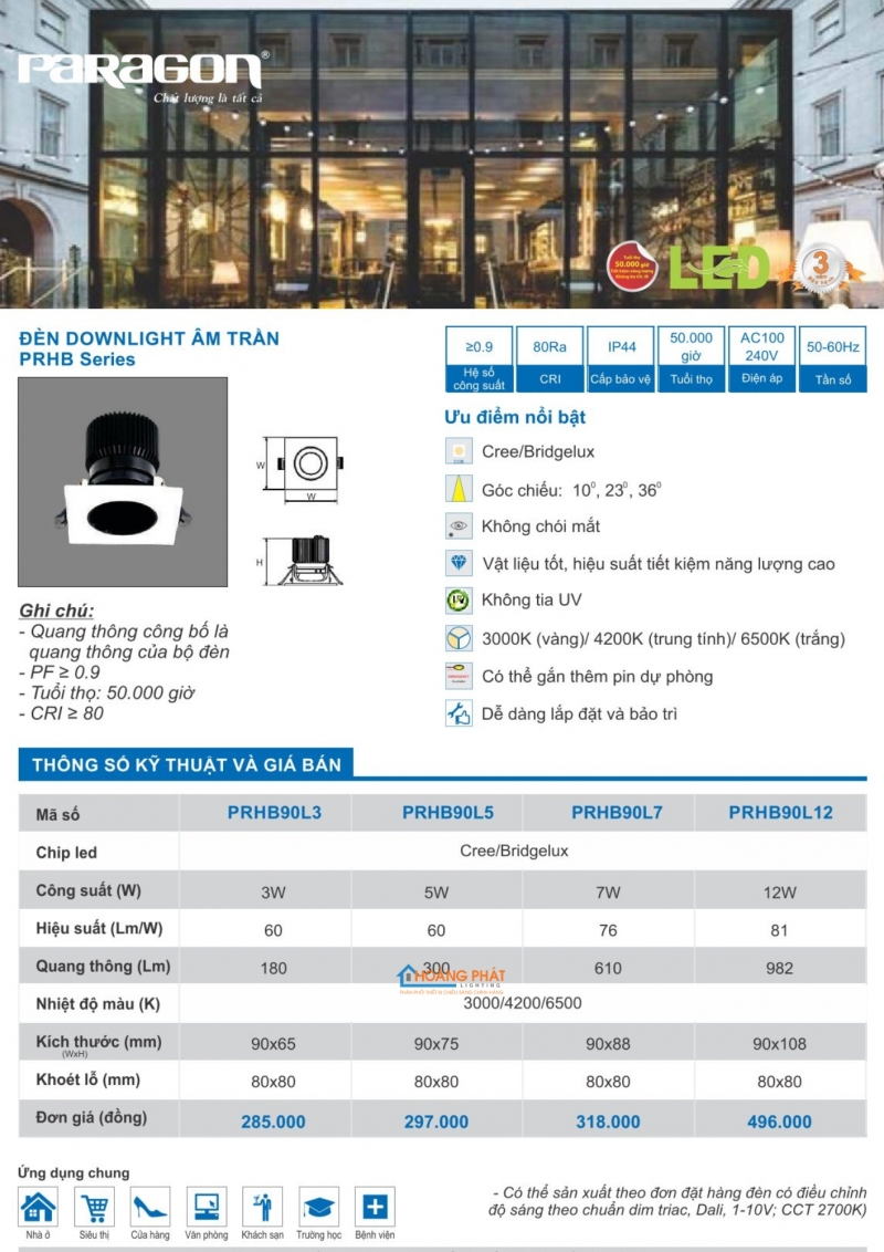 Catalogues đèn Paragon mới nhất 2025