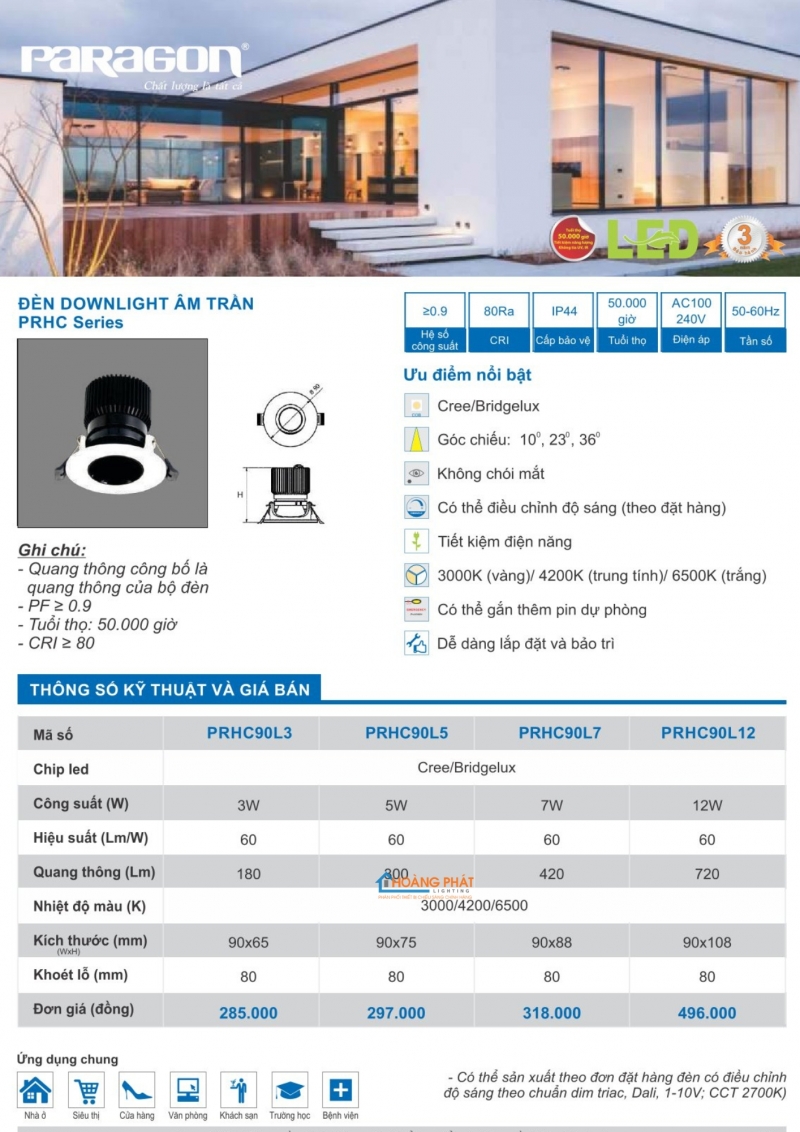 Catalogues đèn Paragon mới nhất 2025