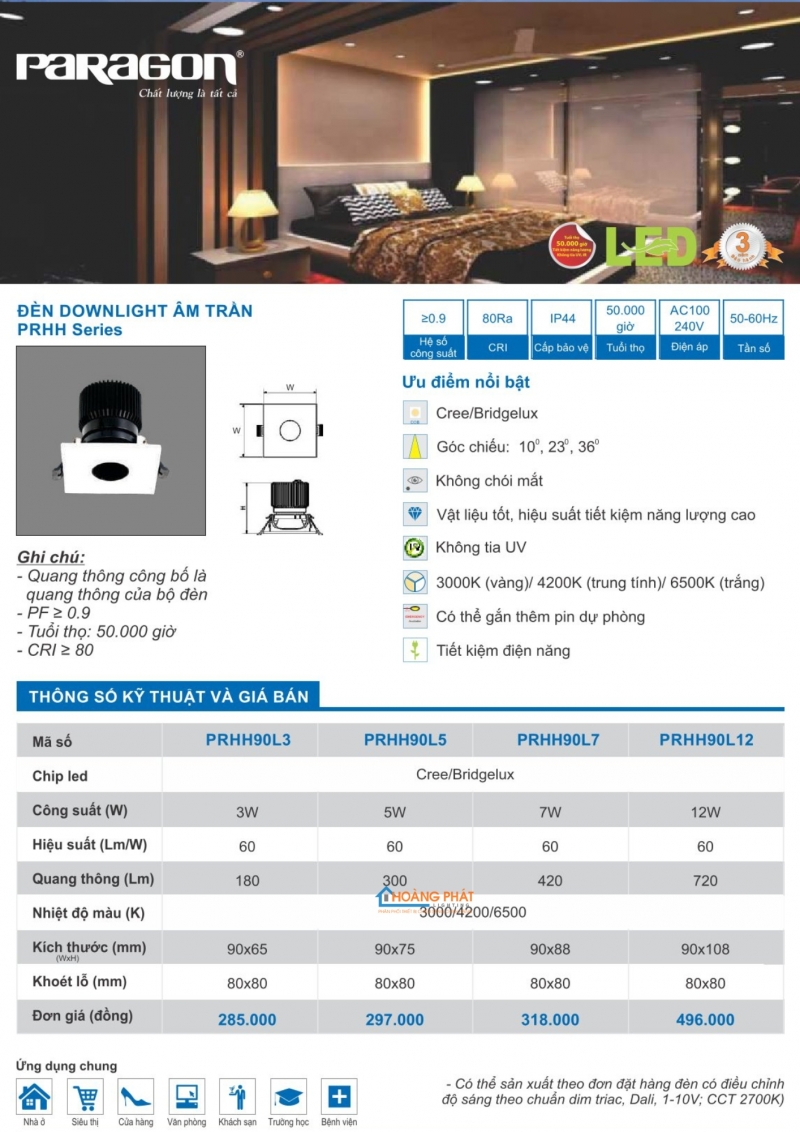 Catalogues đèn Paragon mới nhất 2025