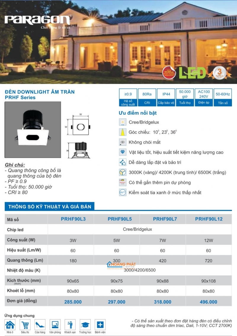 Catalogues đèn Paragon mới nhất 2025