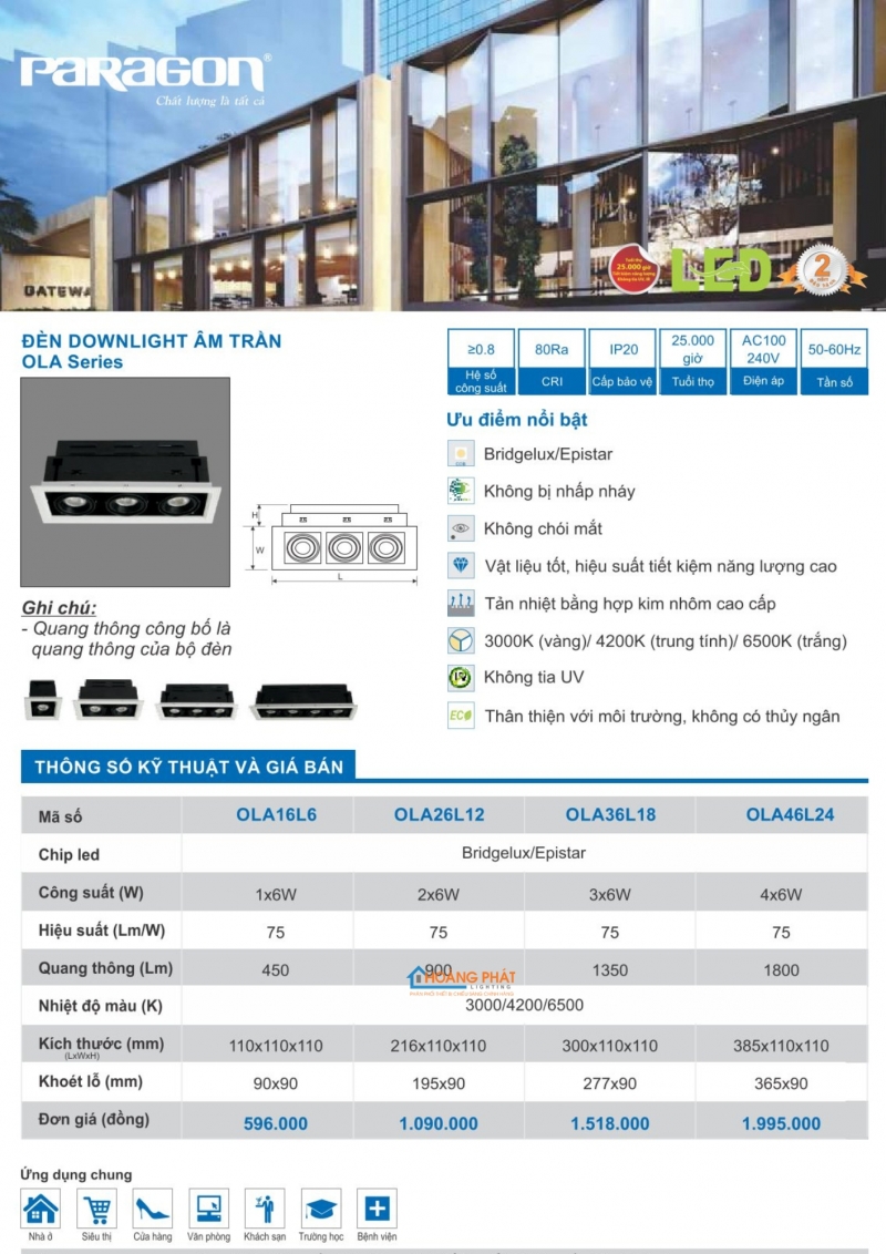 Catalogues đèn Paragon mới nhất 2025