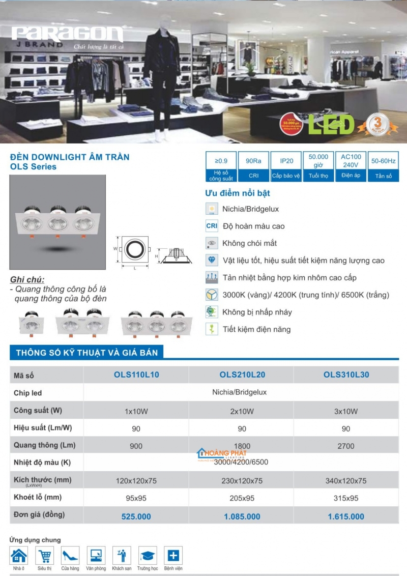 Catalogues đèn Paragon mới nhất 2025