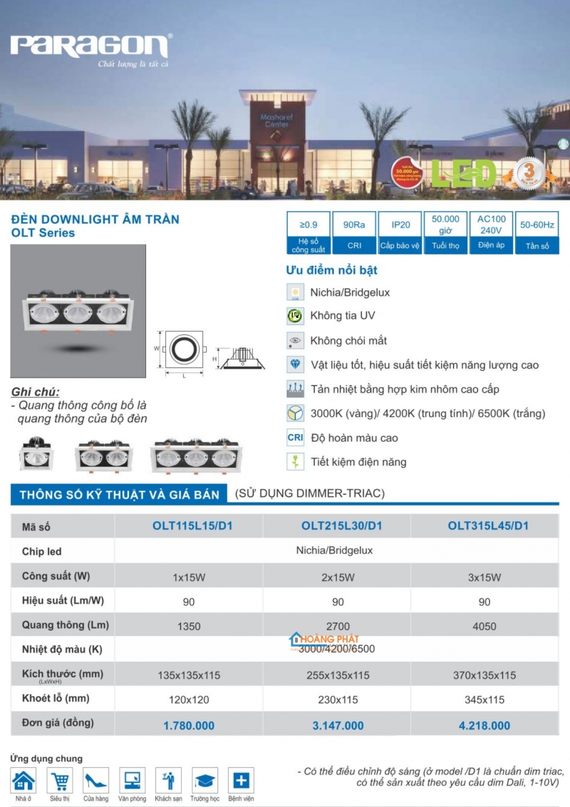 Catalogues đèn Paragon mới nhất 2025
