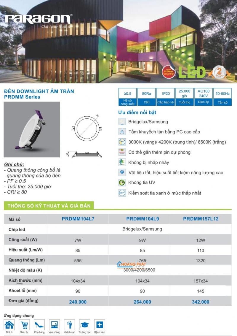 Catalogues đèn Paragon mới nhất 2025