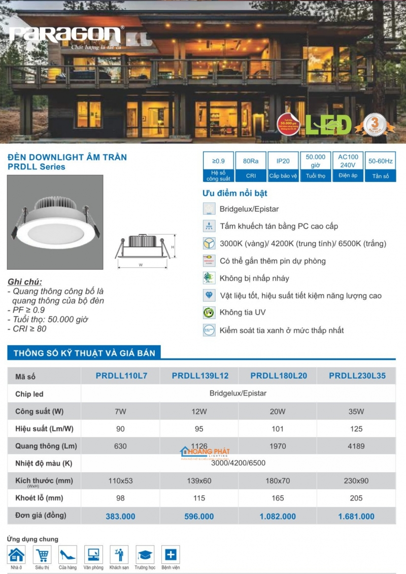 Catalogues đèn Paragon mới nhất 2025