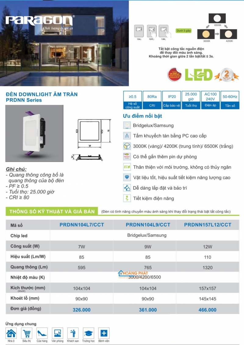 Catalogues đèn Paragon mới nhất 2025