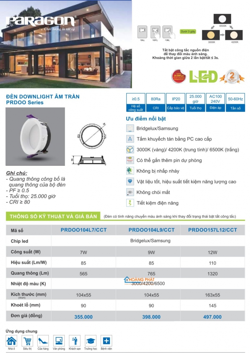 Catalogues đèn Paragon mới nhất 2025