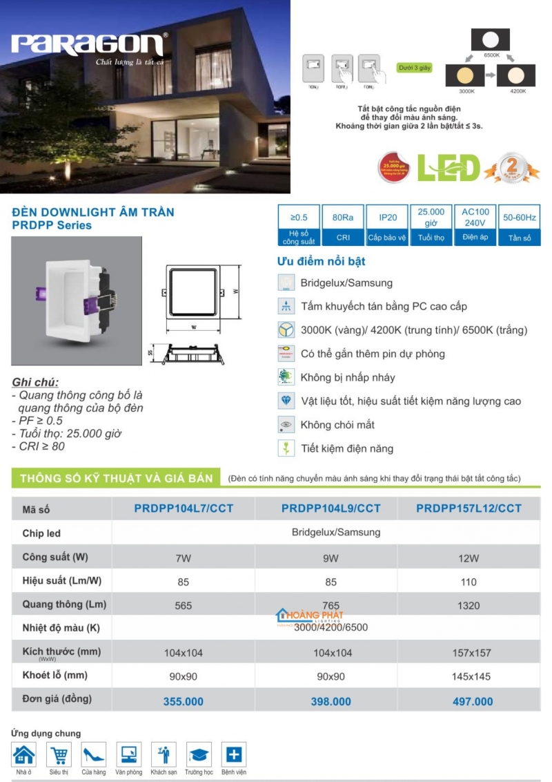 Catalogues đèn Paragon mới nhất 2025