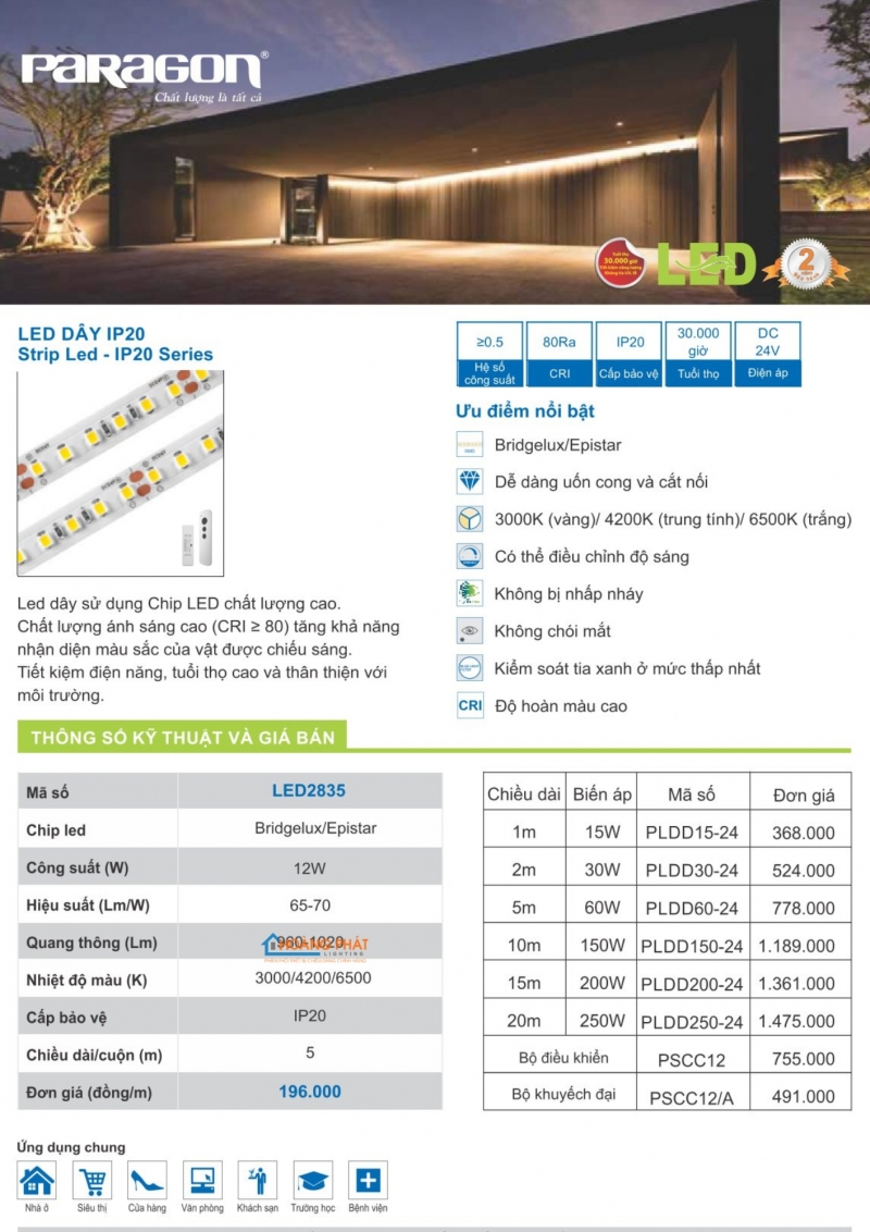 Catalogues đèn Paragon mới nhất 2025