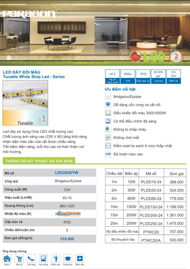 Catalogues đèn Paragon mới nhất 2025