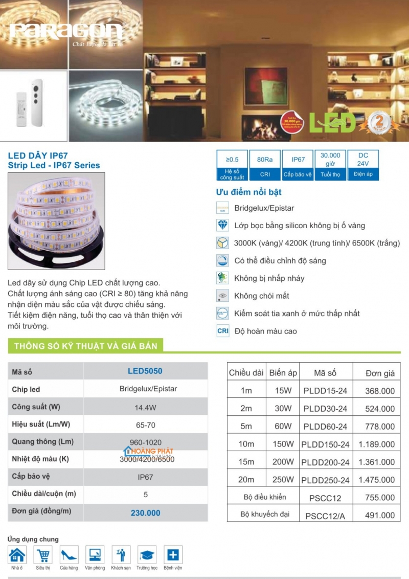 Catalogues đèn Paragon mới nhất 2025