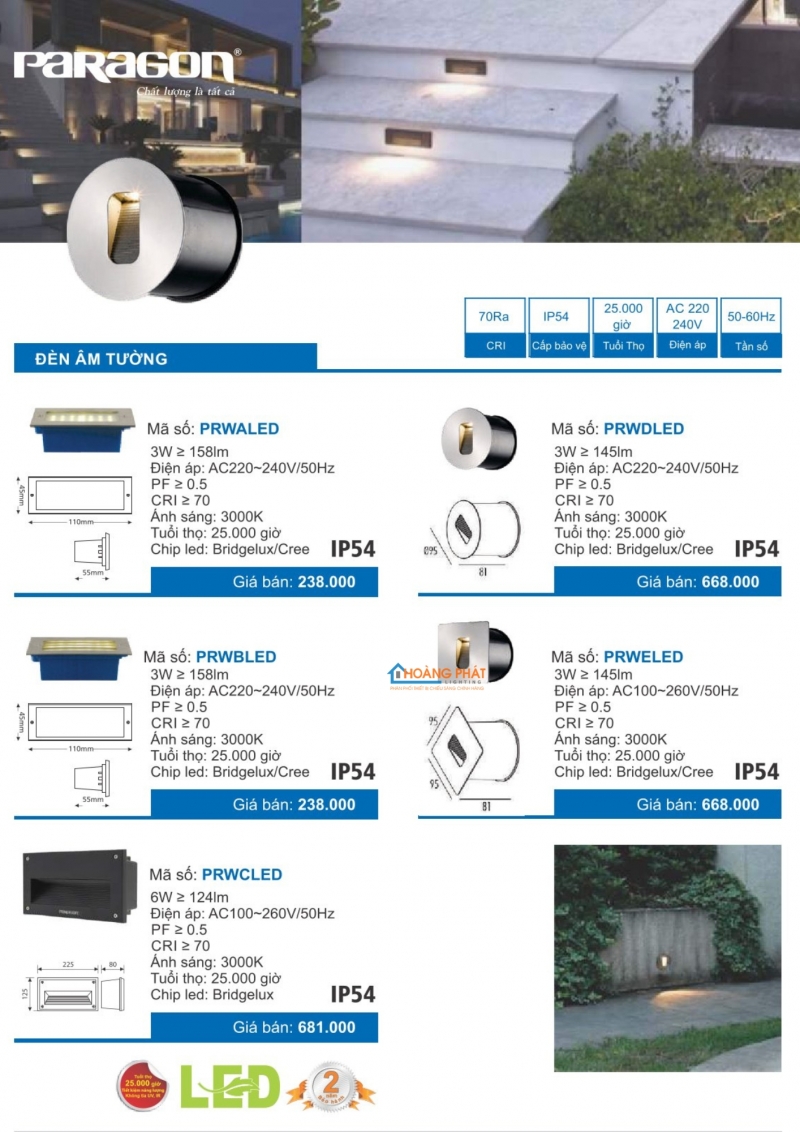 Catalogues đèn Paragon mới nhất 2025