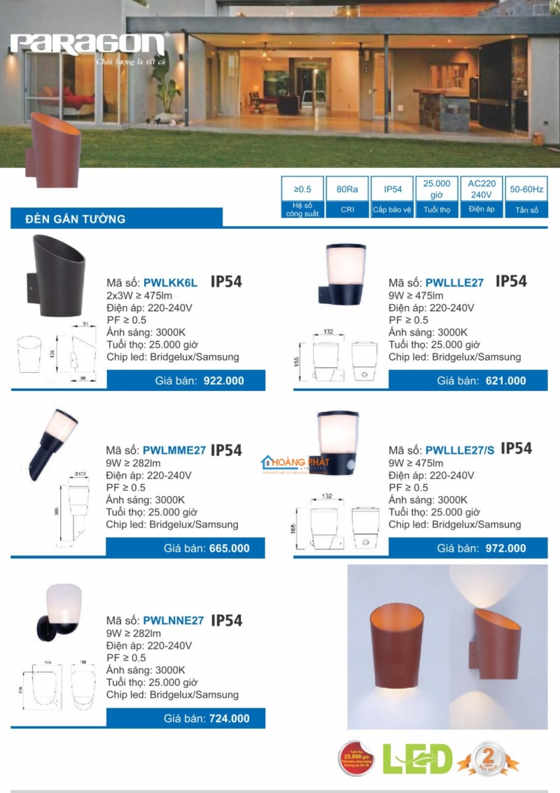 Catalogues đèn Paragon mới nhất 2025
