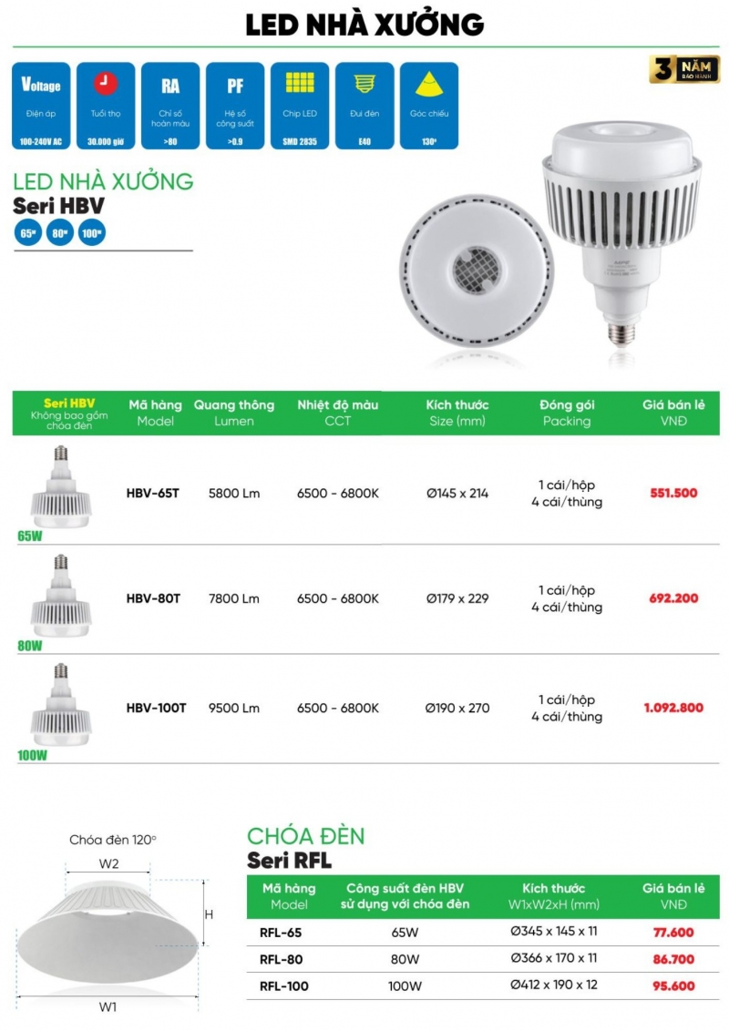Đèn led nhà xưởng 650W HBV-65T MPE