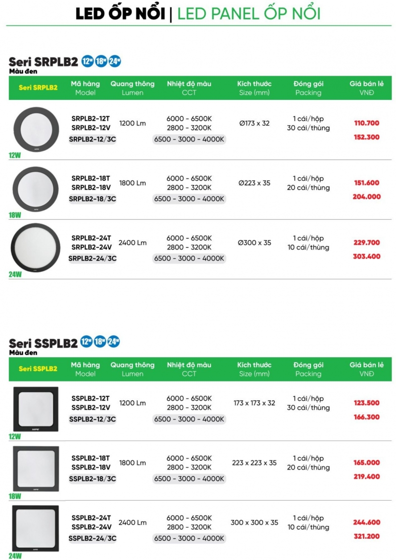 Đèn led ốp trần đổi màu 18W SRPLB2-18/3C MPE