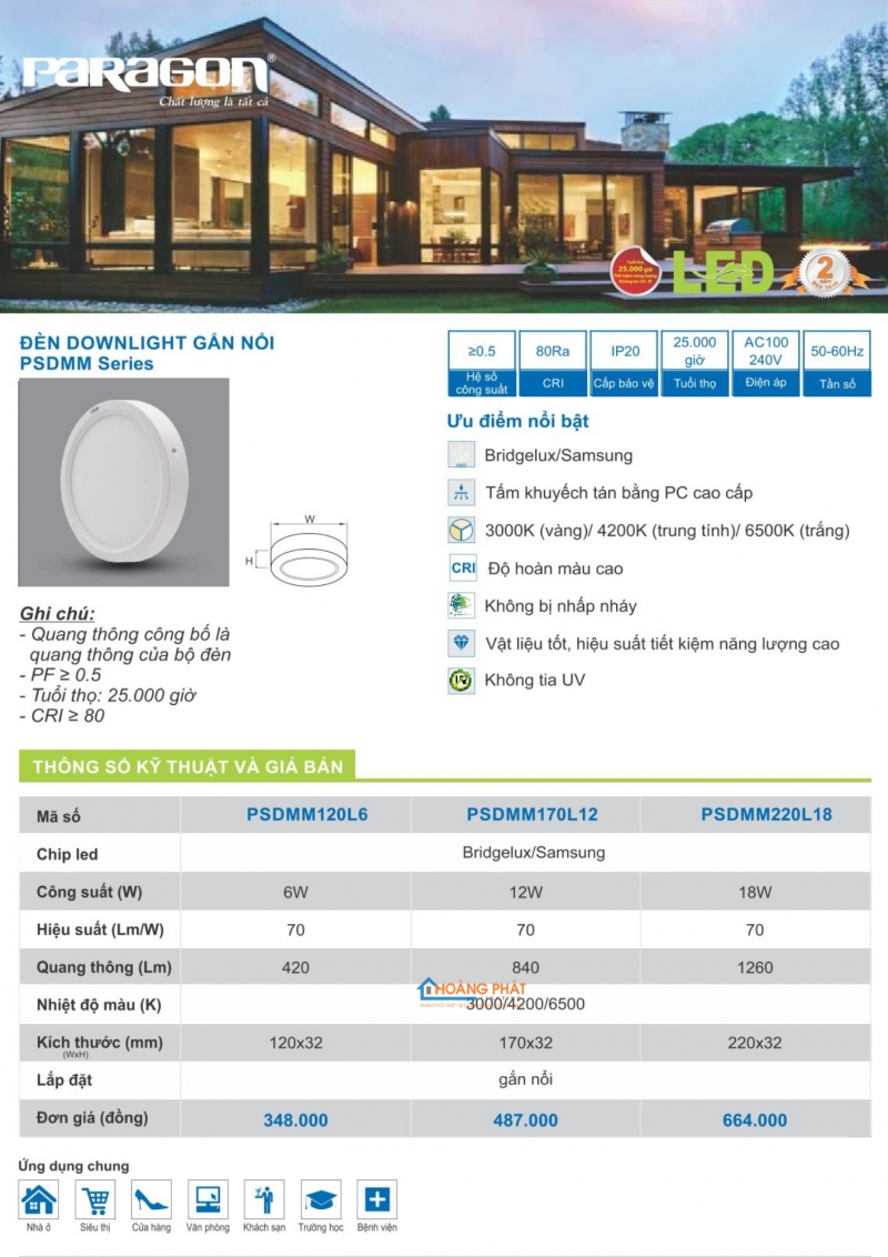 Catalogues đèn Paragon mới nhất 2025
