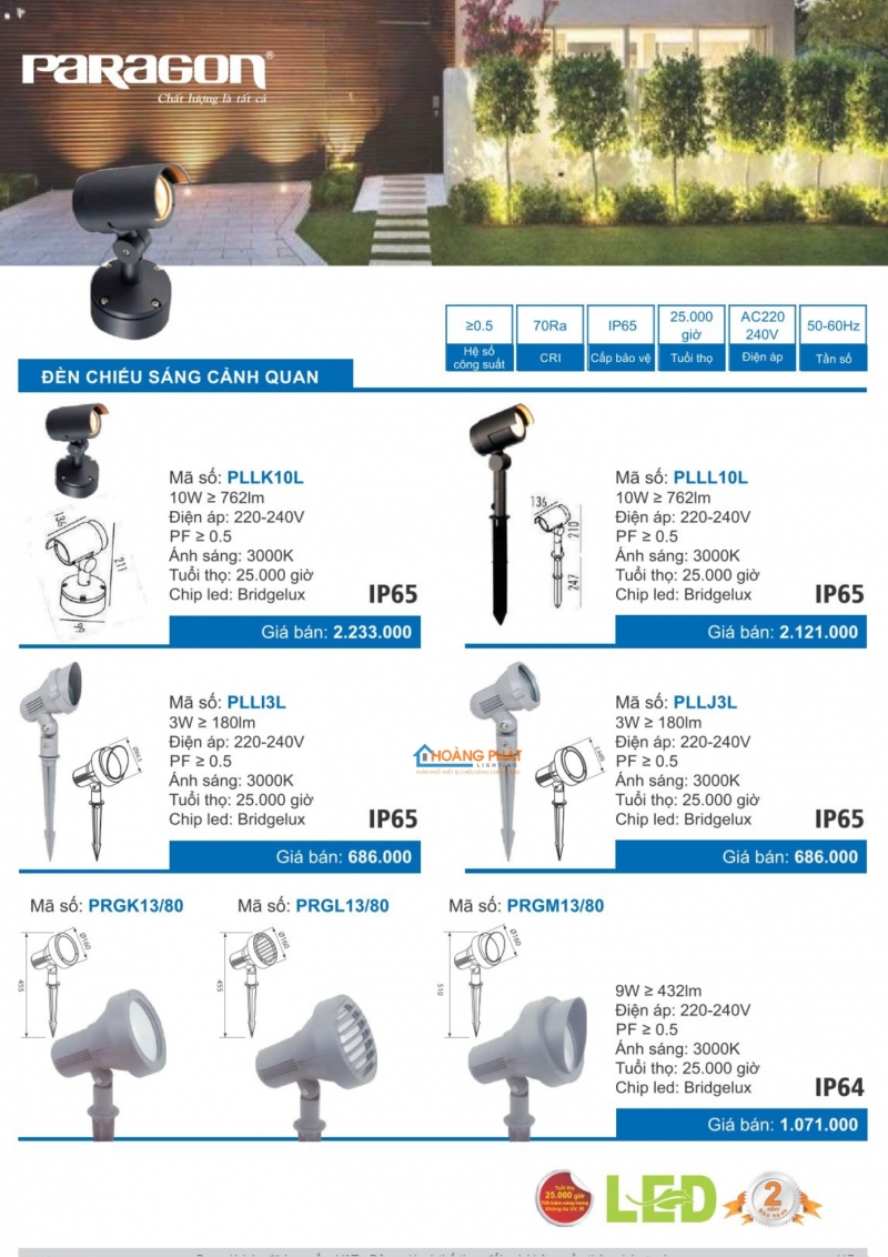 Catalogues đèn Paragon mới nhất 2025