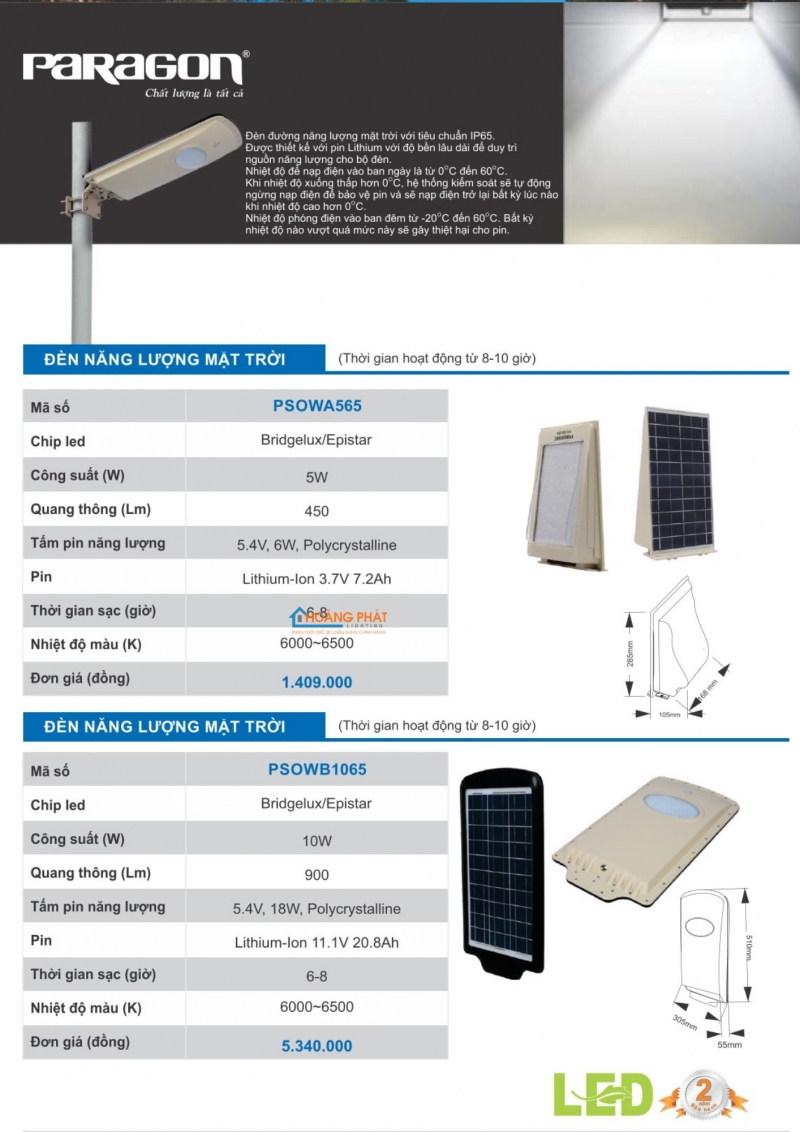 Catalogues đèn Paragon mới nhất 2025