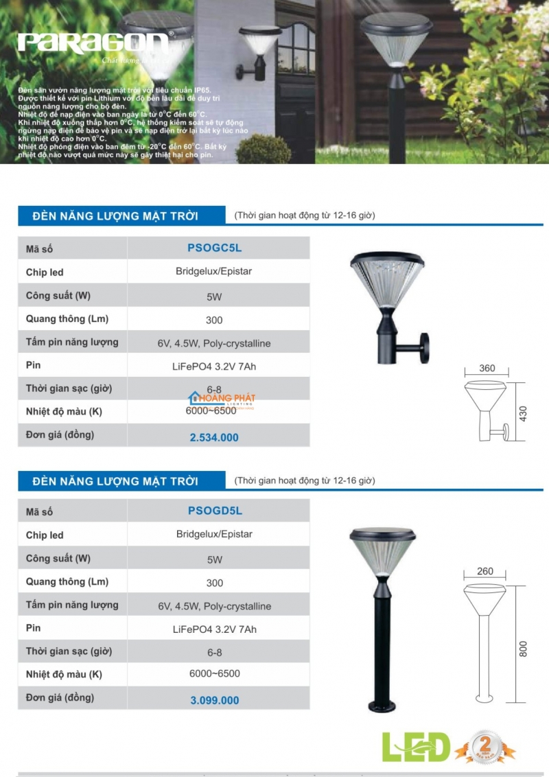 Catalogues đèn Paragon mới nhất 2025