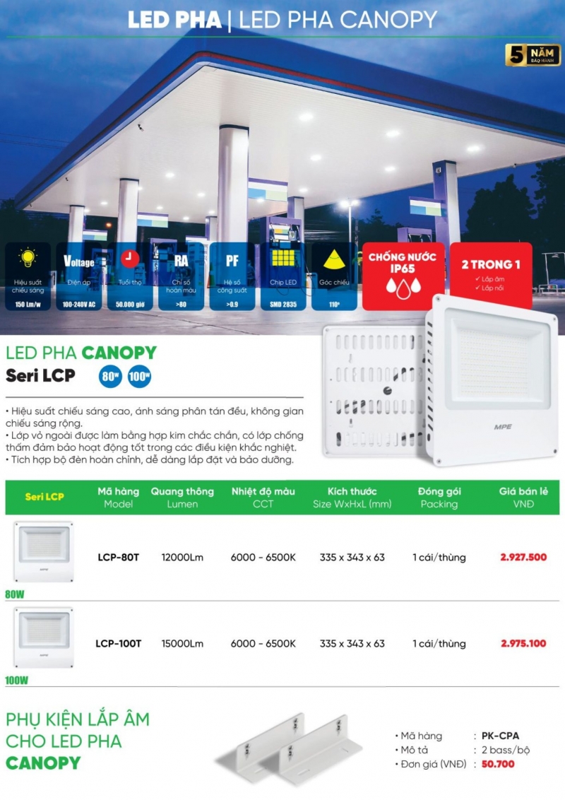 Đèn pha led 80W LCP-80T MPE