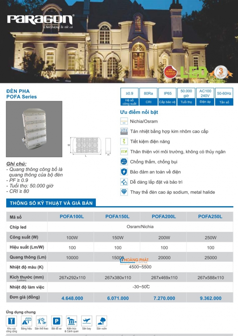 Catalogues đèn Paragon mới nhất 2025