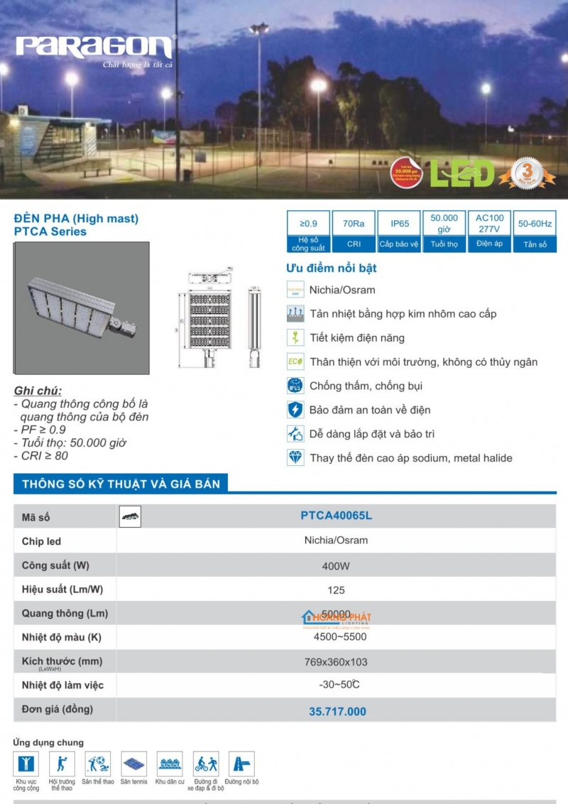 Catalogues đèn Paragon mới nhất 2025