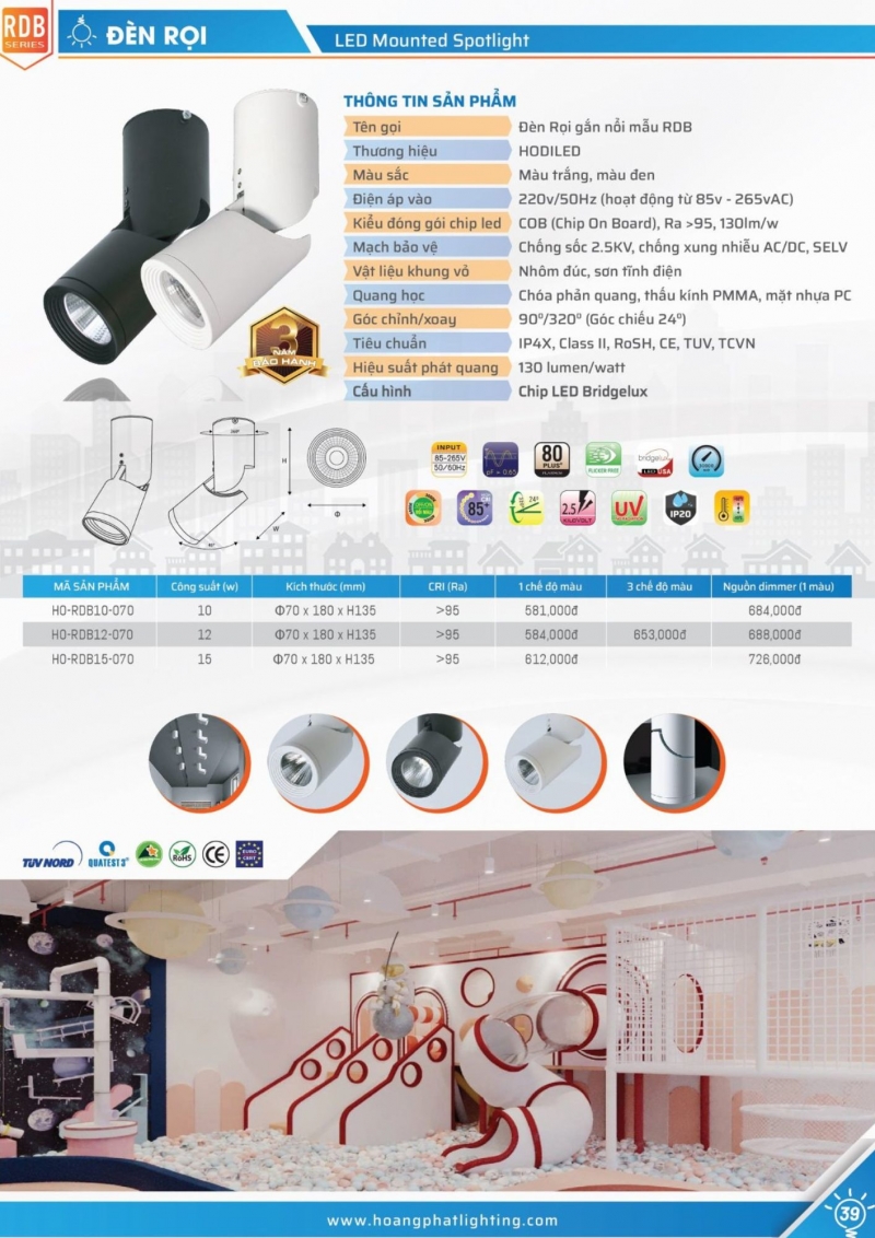 Đèn rọi ray 10W HO-RDB10-070 Hodiled