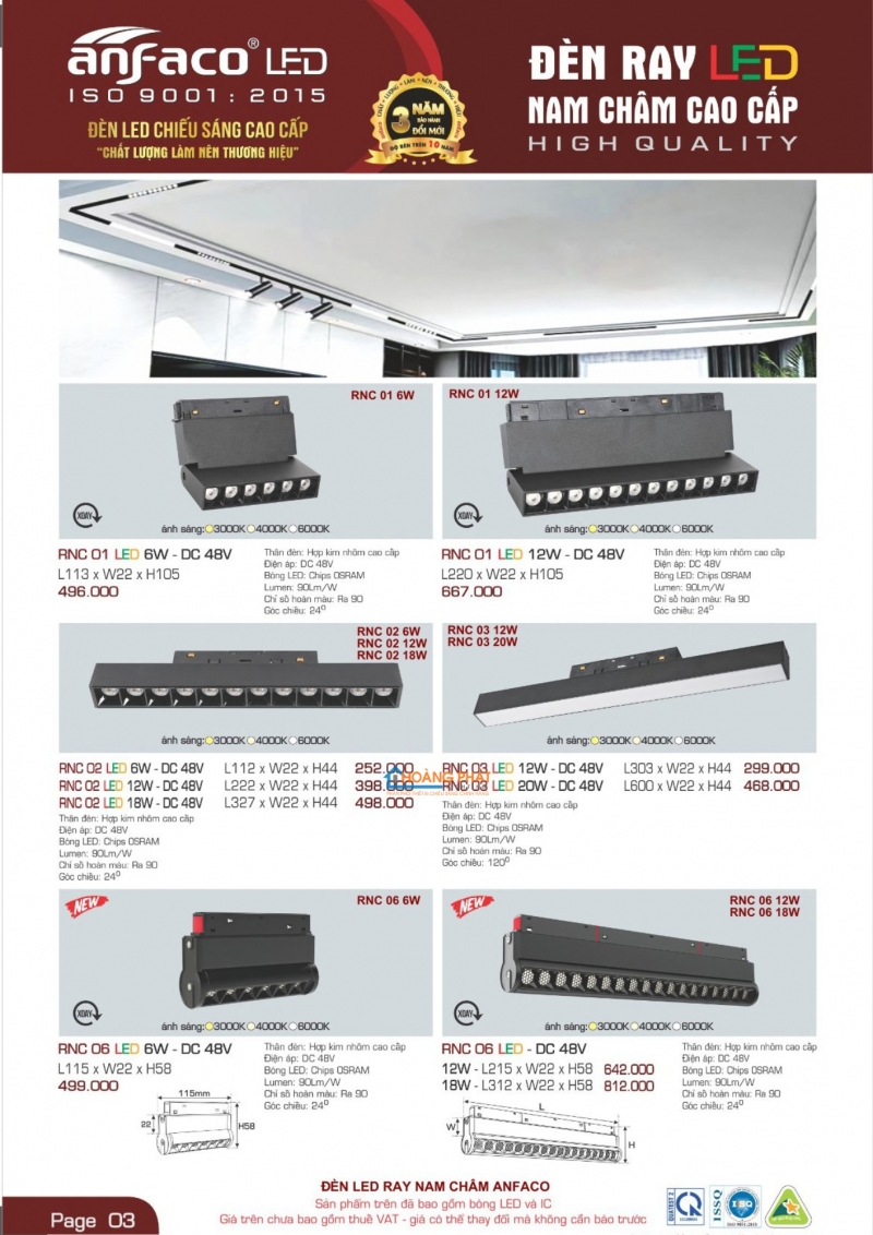 Catalogues đèn Anfaco mới nhất 2025
