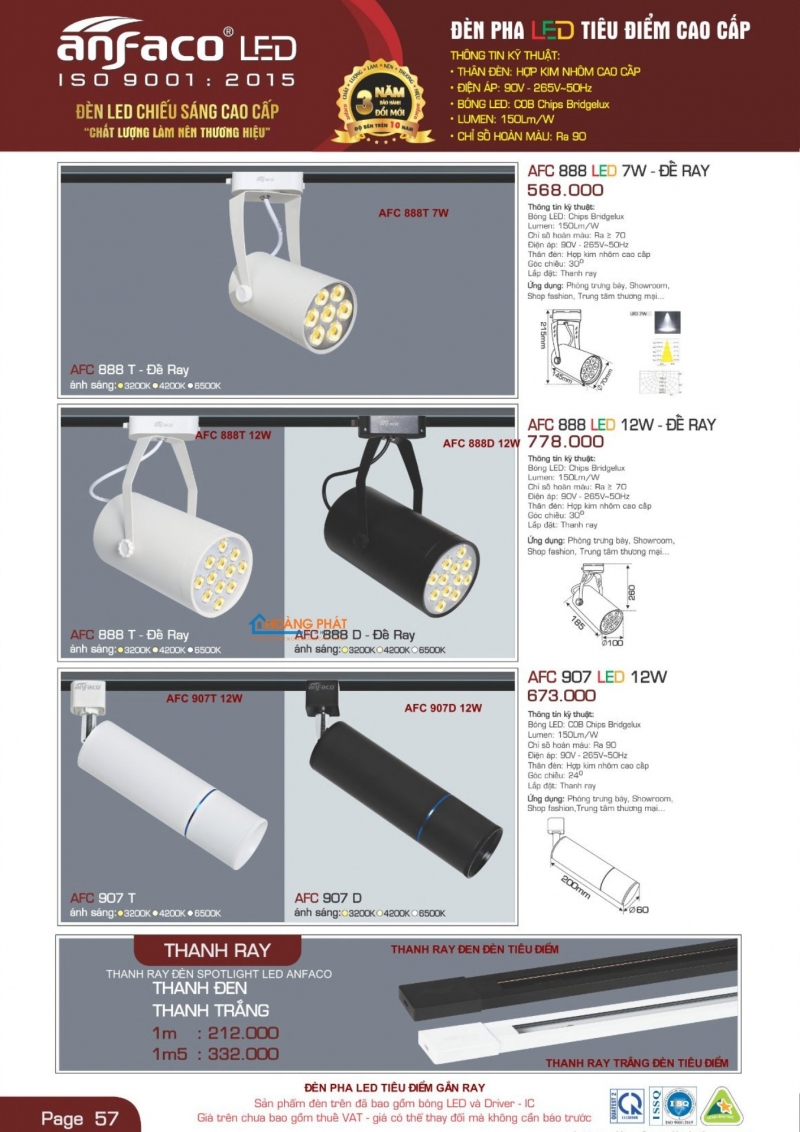 Catalogues đèn Anfaco mới nhất 2025