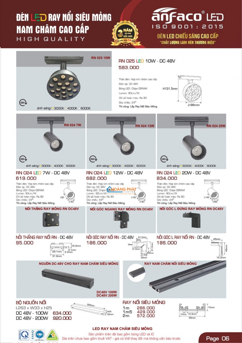Catalogues đèn Anfaco mới nhất 2025