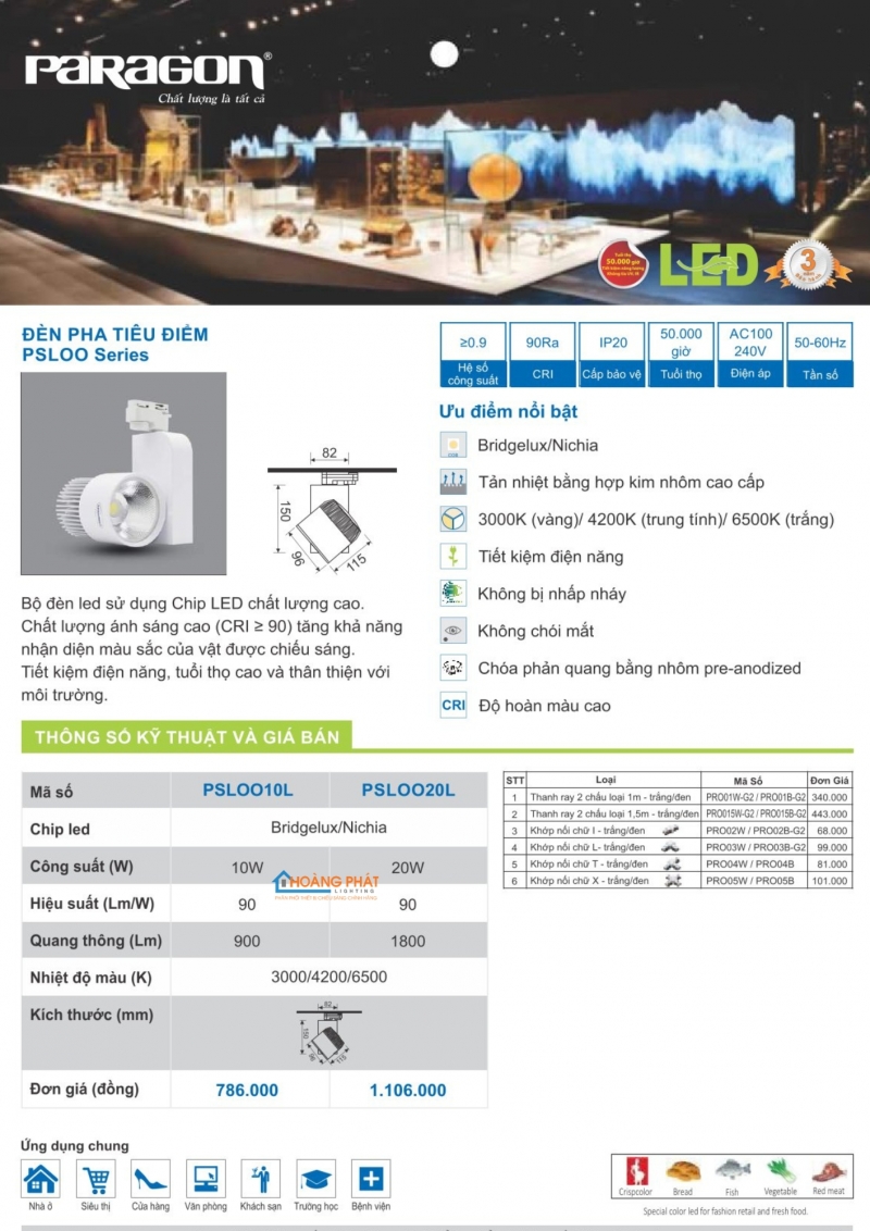 Catalogues đèn Paragon mới nhất 2025