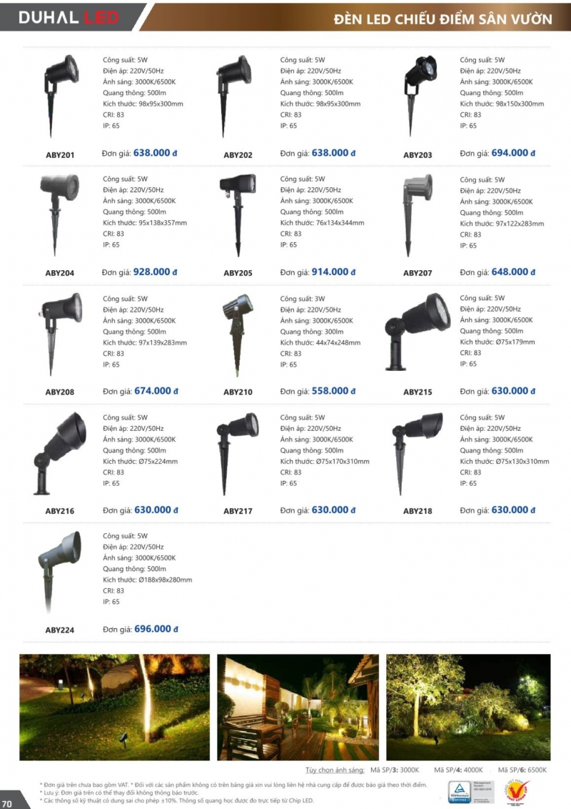 Đèn led chiếu điểm sân vườn 5W ABY218 Duhal