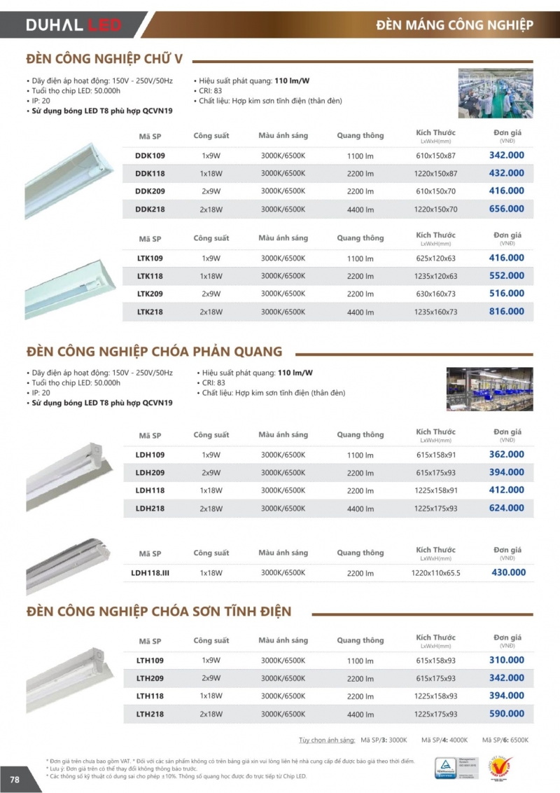 Bộ đèn tuýp led chữ V 1x9W DDK109 0m6 Duhal