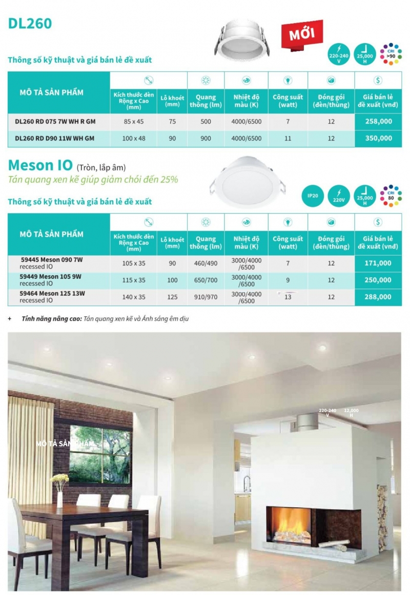 Đèn led âm trần 11W DL260 RD D90 WH GM Philips 