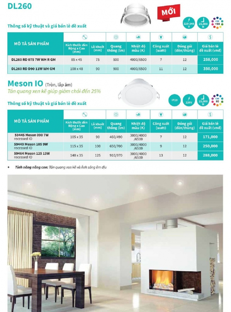 Đèn led âm trần 7W DL260 RD 075 WH R GM Philips 