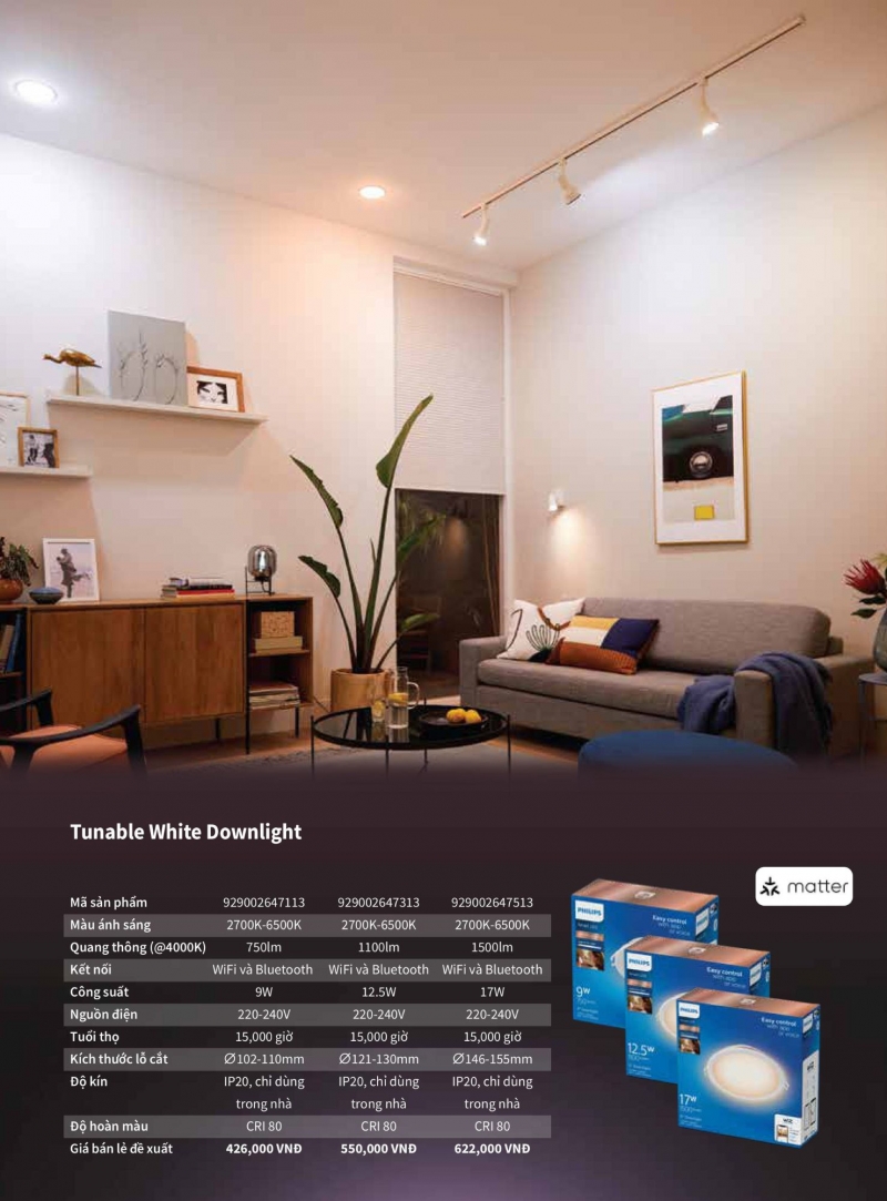 Đèn led âm trần thông minh 9W 929002647113 Philips